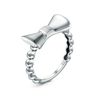 Кольцо из серебра родированное - Бант