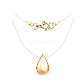 Колье из золочёного серебра (на леске) - Капля