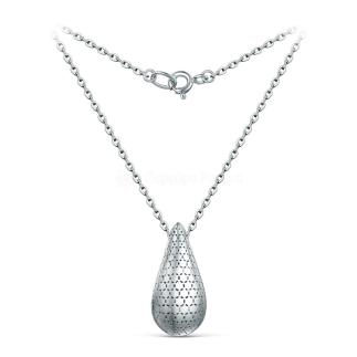 Колье из серебра родированное - Капля