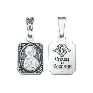Подвеска из чернёного серебра - Святая блаженная Матрона Московская