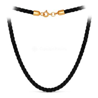 Шнурок текстильный с элементами из золочёного серебра