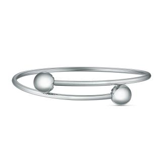 Жёсткий разъёмный браслет из серебра родированный