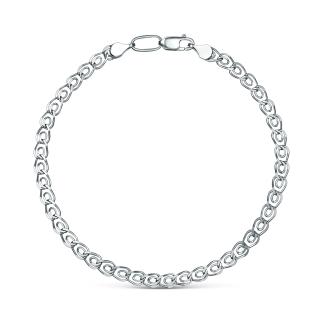 Браслет из серебра родированный - Лав, 17 см