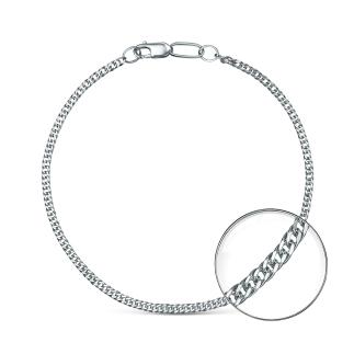 Браслет из серебра родированный - Панцирь, 18 см