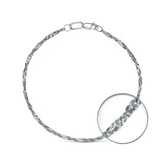 Браслет из серебра родированный - Сингапур 17 см