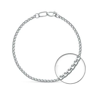 Браслет из серебра родированный - Двойной ромб