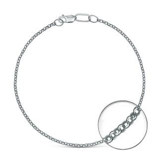 Браслет из серебра родированный - Ролло, 17 см