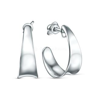 Серьги-пусеты из серебра родированные