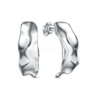 Серьги-пусеты из серебра родированные