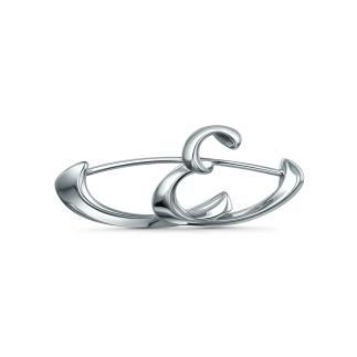 Брошь из серебра родированная - Буква 