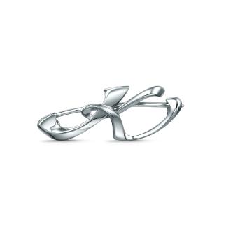 Брошь из серебра родированная - Буква 