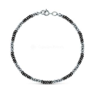 Браслет из серебра с марказитами родированный