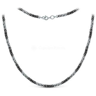 Колье из серебра с марказитами родированное