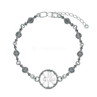 Браслет из чернёного серебра - Хризма