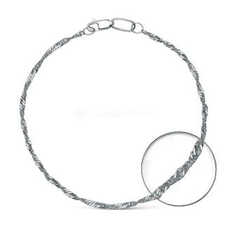 Браслет из серебра родированный - Сингапур, 17 см