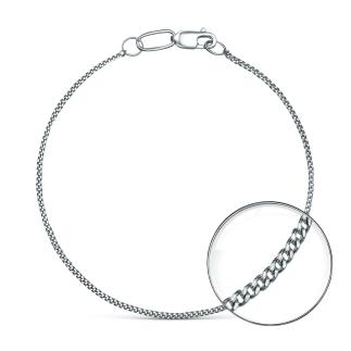 Браслет из серебра родированный - Панцирь, 17 см