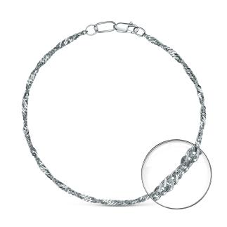 Браслет из серебра родированный - Сингапур, 18 см