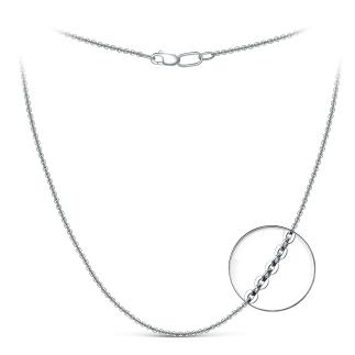 Цепь из серебра родированная - Якорная круглая, 40 см