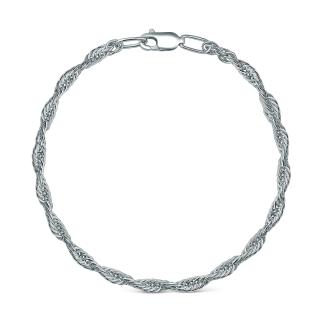 Браслет из серебра родированный - Кордовый, 19 см