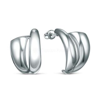 Серьги-пусеты из серебра родированные