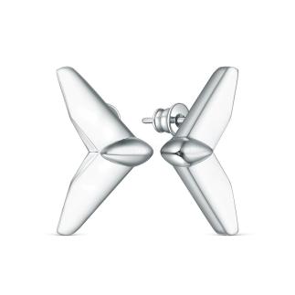 Серьги-пусеты из серебра родированные