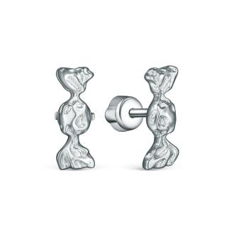 Серьги-пусеты из серебра родированные - Конфетки