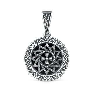 Подвеска из чернёного серебра с чёрным агатом - Звезда Эрцгаммы (Древний сильный талисман, помогающий вылечить духовные и телесные недуги, уберечься от несчастий и сложных, запутанных ситуаций. Улучша