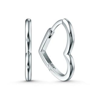 Серьги из серебра родированные - Сердца