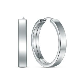 Серьги-конго из серебра родированные - диаметр 2 см