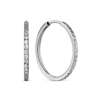 Серьги-конго из серебра родированные - диаметр 2 см