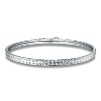 Браслет жесткий из серебра родированный