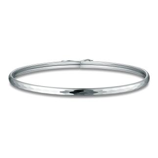 Браслет жесткий из серебра родированный