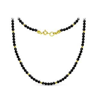 Колье из золочёного серебра с чёрной шпинелью