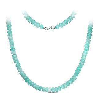 Колье из серебра с агатом родированное