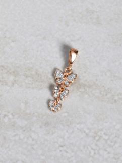 Подвеска из золочёного серебра с фианитами - Бабочки
