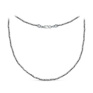 Колье из серебра с серым марказитом родированное