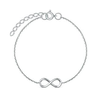 Браслет из серебра родированный - Бесконечность