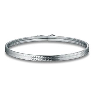 Браслет жесткий из серебра  родированный