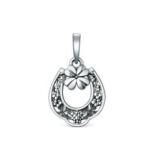 Подвеска из чернёного серебра - Подкова, клевер, виноградная лоза