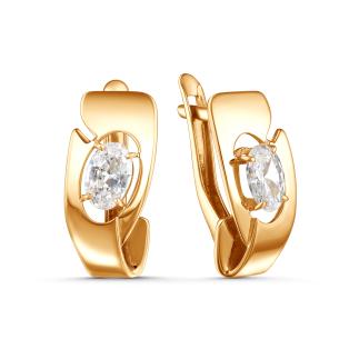 Серьги из золочёного серебра с фианитами