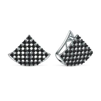 Серьги из серебра со шпинелью родированные