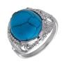 Кольцо из серебра с бирюзой родированное 