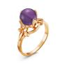 Кольцо из золочёного серебра с нат.аметистом