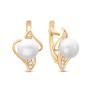 Серьги из золочёного серебра с жемчугом Swarovski и фианитами