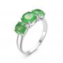Кольцо из серебра с пл.кварцем цв.зеленый агат родированное - фото