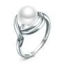 Кольцо из серебра с культивированным жемчугом родированное