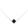 Колье из серебра с чёрным ониксом родированное