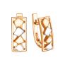 Серьги из золочёного серебра с родированием - Трапеция