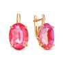 Серьги из золочёного серебра с кристаллами Swarovski Розовый лотос