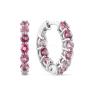 Серьги из серебра с натуральным розовыми топазами родированные